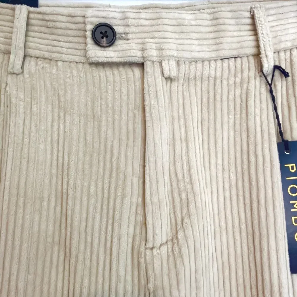 Piombo Lightweight Beige Corduroy Pants 33